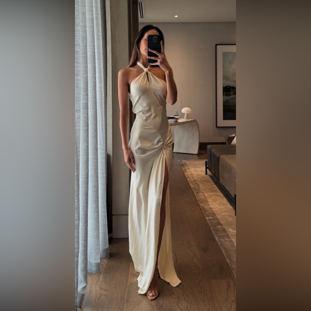 Ronny Kobo Collection Strapless Cream Dress